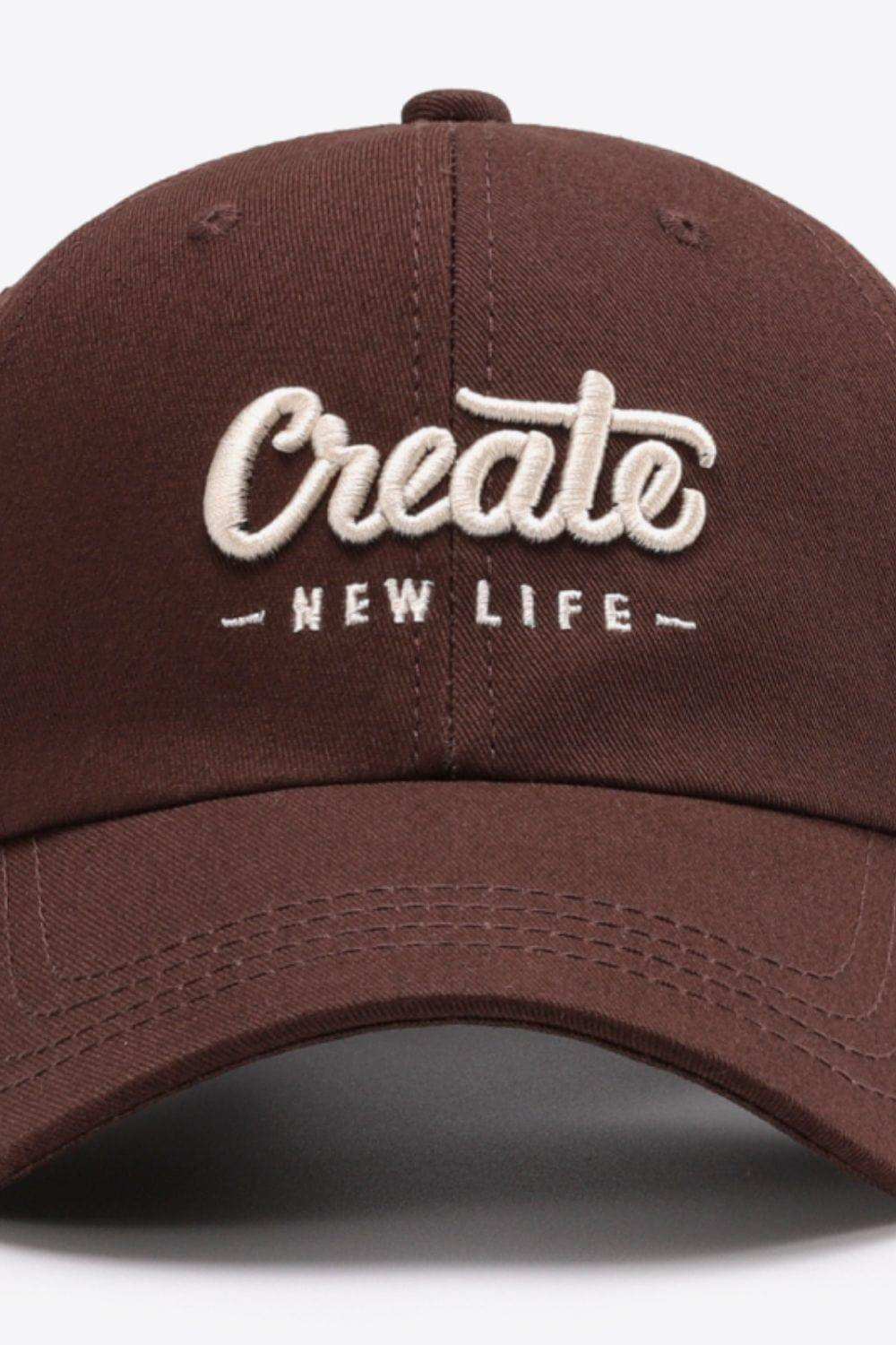 CREATE NEW LIFE Adjustable Cotton Baseball Cap - Trendsi - Flyclothing LLC