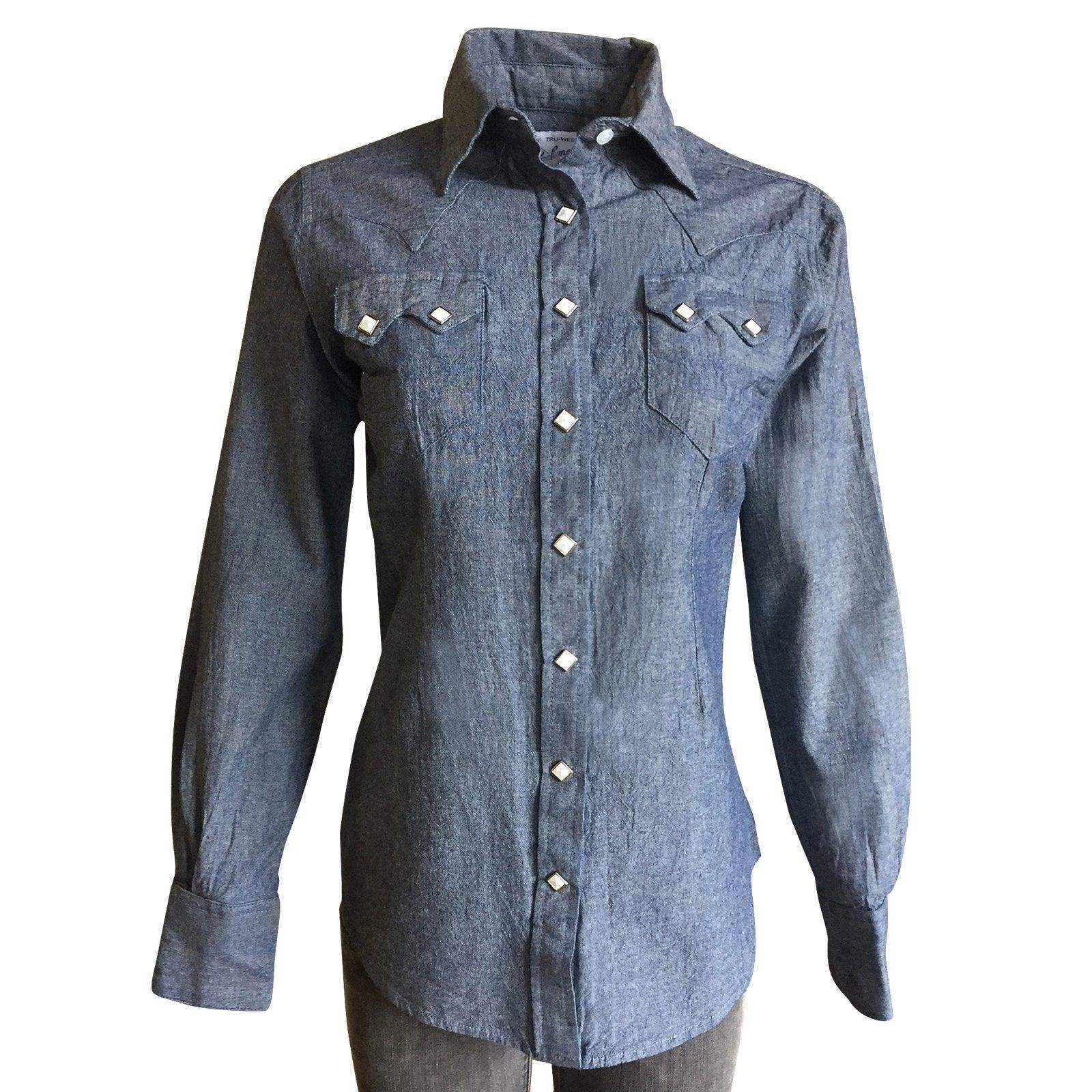 Women's Classic Chambray Sawtooth Western Shirt - Rockmount Clothing - Flyclothing LLC