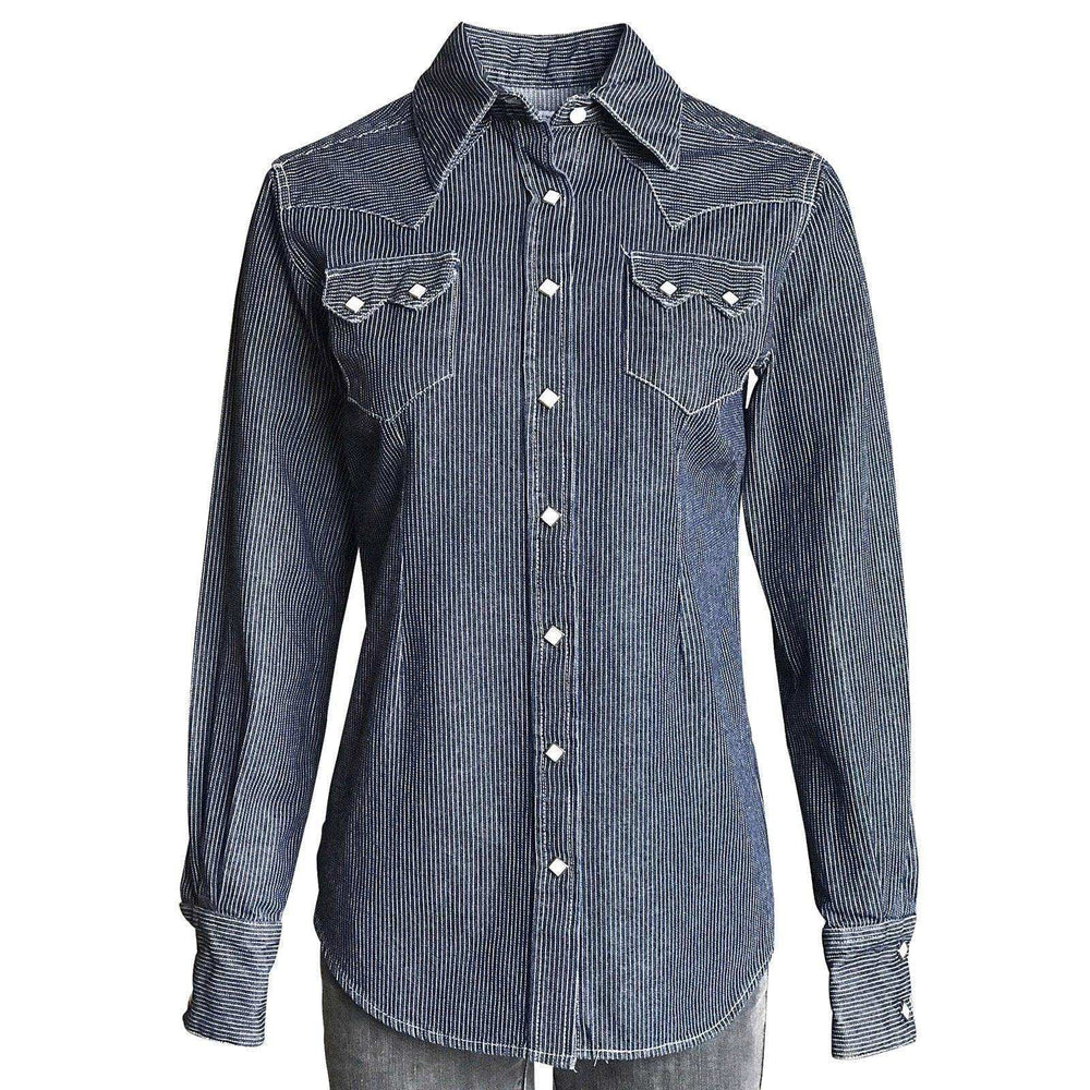 Rockmount Ranch Wear Womens Denim Pinstripe Western Shirt - Rockmount Clothing - Flyclothing LLC