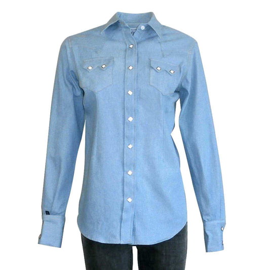 Women's Stonewashed Sawtooth Denim Western Shirt - Rockmount Clothing - Flyclothing LLC
