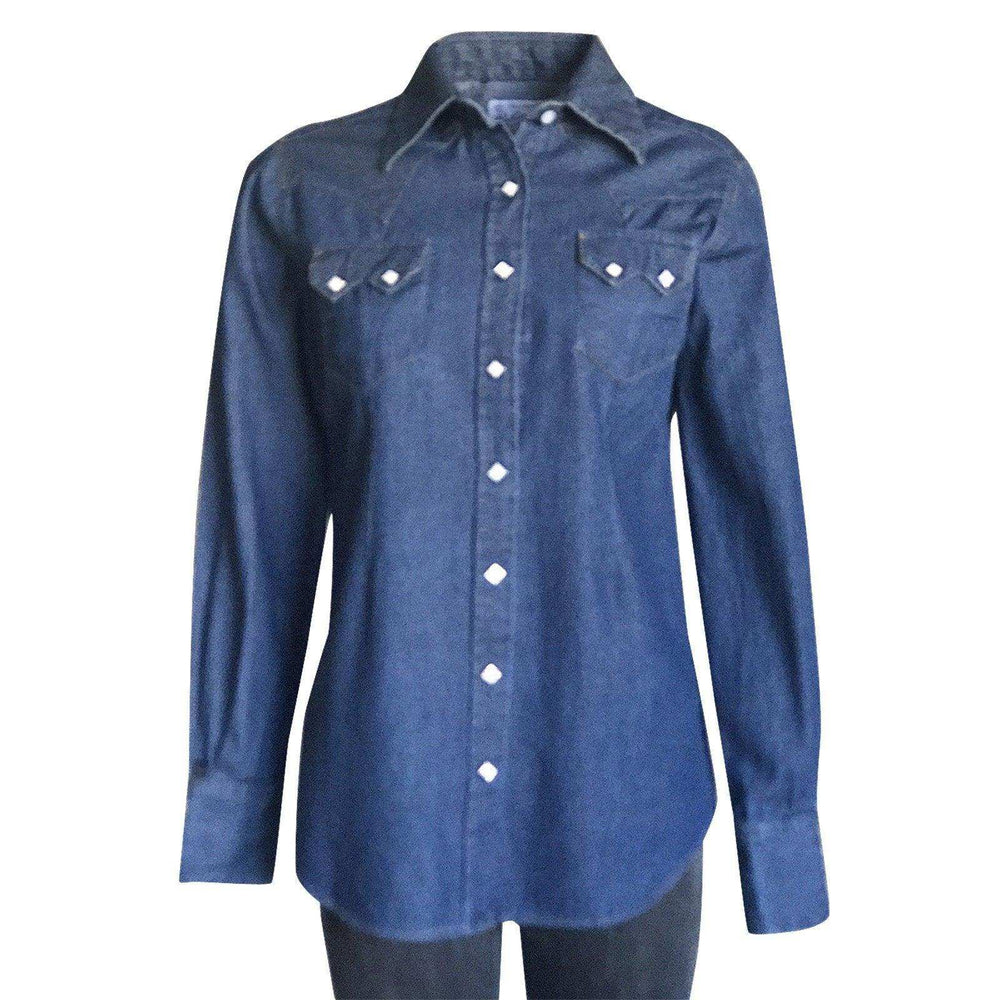 Rockmount Ranch Wear Womens Classic Stonewash Denim Sawtooth Western Shirt - Rockmount Clothing - Flyclothing LLC