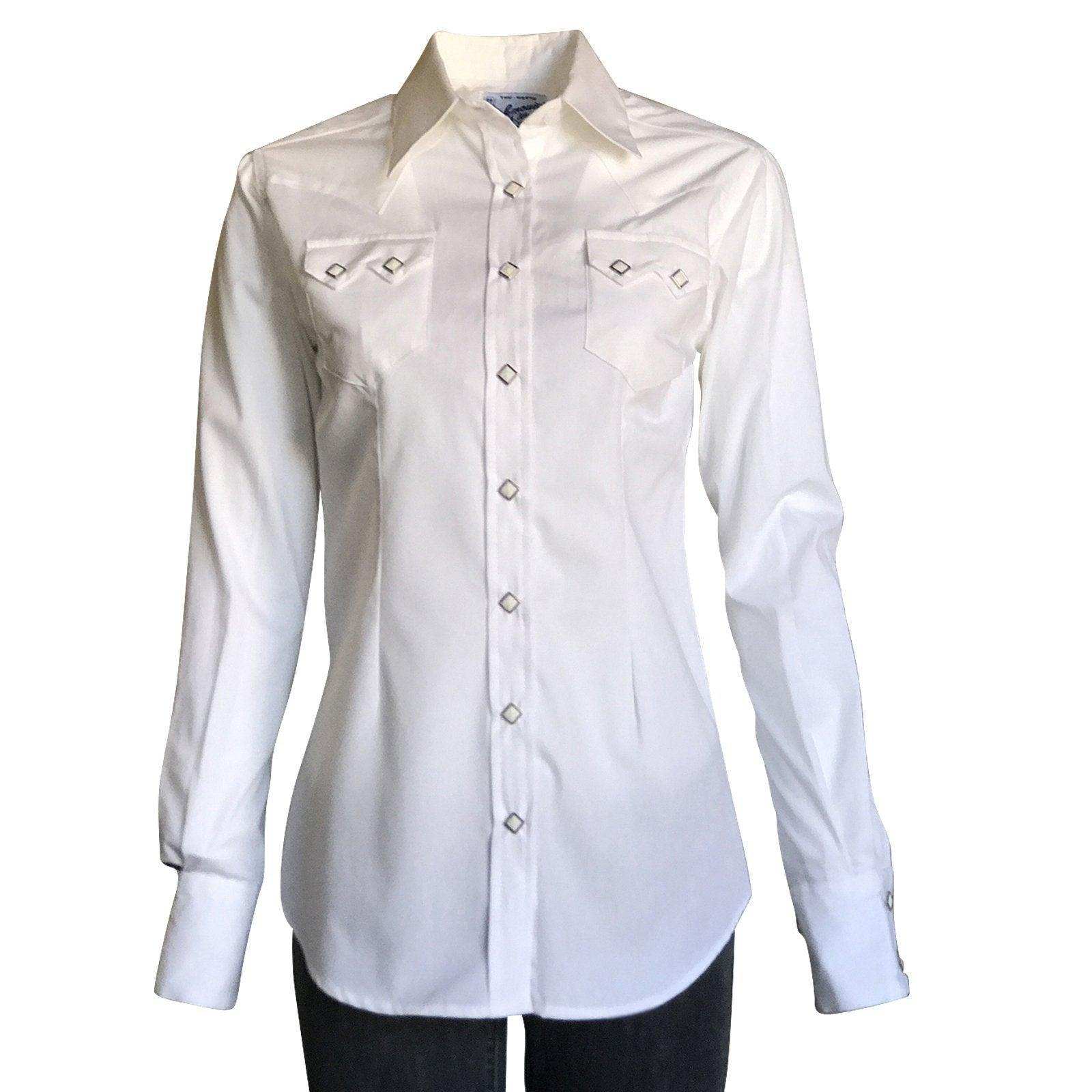 Rockmount Ranch Wear Womens White Sawtooth Pocket Western Shirt - Rockmount Clothing - Flyclothing LLC