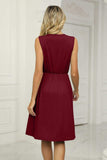 Contrast V-Neck Sleeveless Dress - Trendsi - Flyclothing LLC