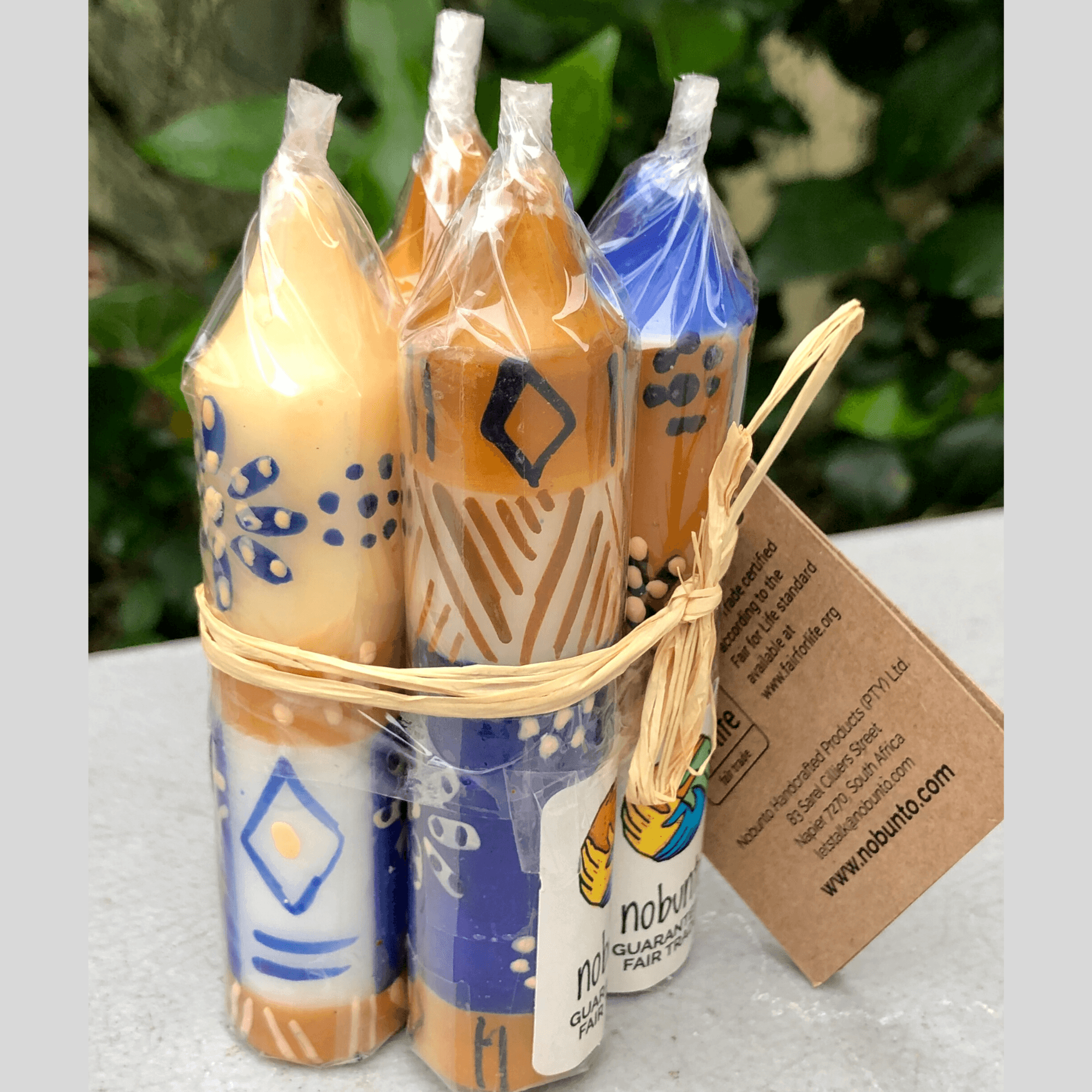 Hand-Painted 4" Dinner or Shabbat Candles, Set of 4  (Durra Design) - Nobunto
