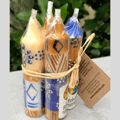 Hand-Painted 4" Dinner or Shabbat Candles, Set of 4  (Durra Design) - Nobunto