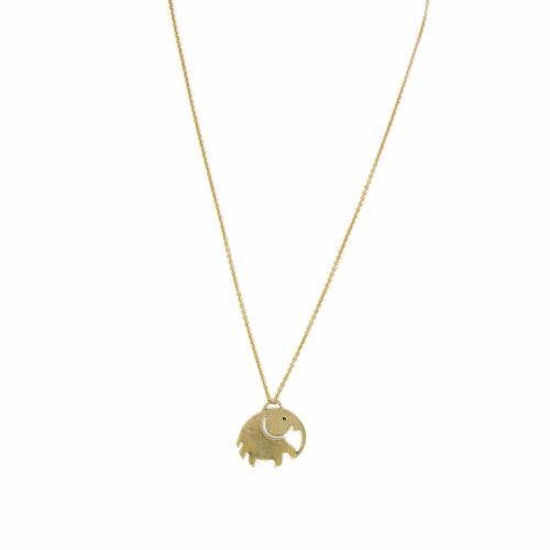 Elephant Pendant Brass Necklace - Asha Handicrafts