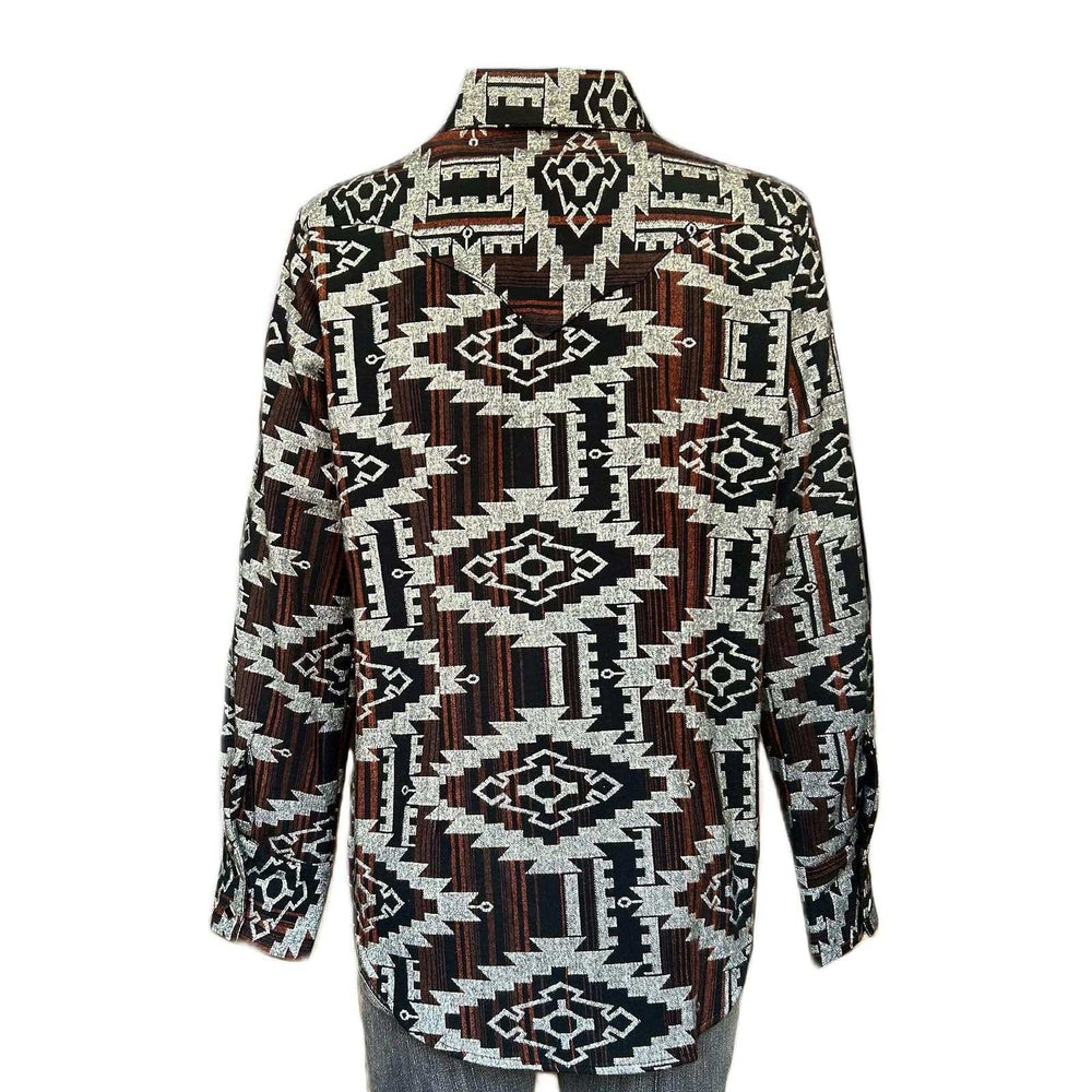 Rockmount Clothing Women's Premium Flannel Chenille Jacquard Western Shirt in Black & Brown - Rockmount Clothing - Flyclothing LLC