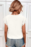 Tied Round Neck Crop Tee - Trendsi - Flyclothing LLC