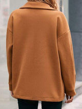 Pocketed Snap Down Dropped Shoulder Jacket - Trendsi - Flyclothing LLC