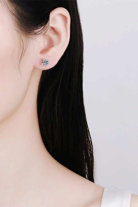 Limitless Love 1 Carat Moissanite Stud Earrings - Trendsi - Flyclothing LLC