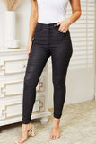Kancan Full Size High Rise Black Coated Ankle Skinny Jeans - Trendsi - Flyclothing LLC
