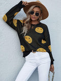 Smiley Face Sweater - Trendsi