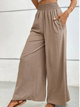 Wide Waistband Relax Fit Long Pants - Trendsi - Flyclothing LLC