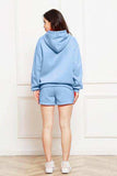 Drop Shoulder Long Sleeve Hoodie and Shorts Set - Trendsi - Flyclothing LLC