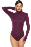 Ribbed Turtleneck Long Sleeve Bodysuit - Trendsi - Flyclothing LLC