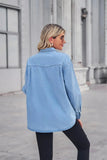 Collared Neck Dropped Shoulder Denim Top - Trendsi