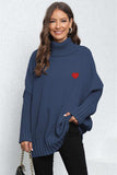 Turtle Neck Long Sleeve Ribbed Sweater - Trendsi - Flyclothing LLC