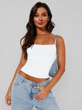 Lace Trim Straight Neck Cami - Trendsi