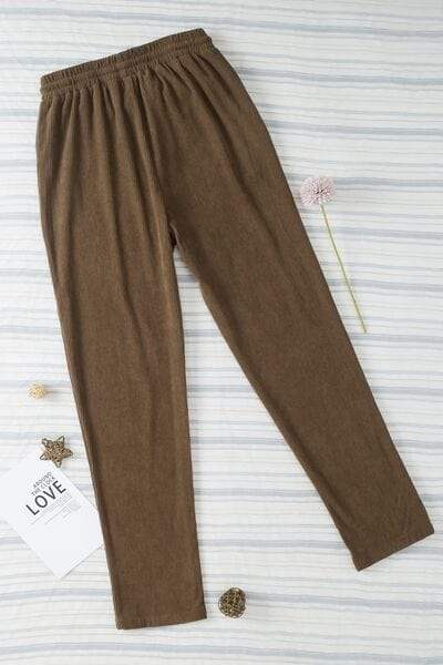 Drawstring Straight Pants with Pockets - Trendsi - Flyclothing LLC