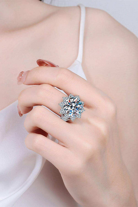 10 Carat Moissanite Flower-Shaped Ring - Trendsi - Flyclothing LLC