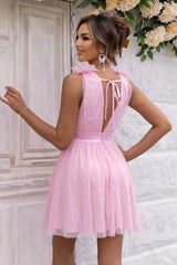 Open Back Sleeveless Mesh Dress - Trendsi - Flyclothing LLC