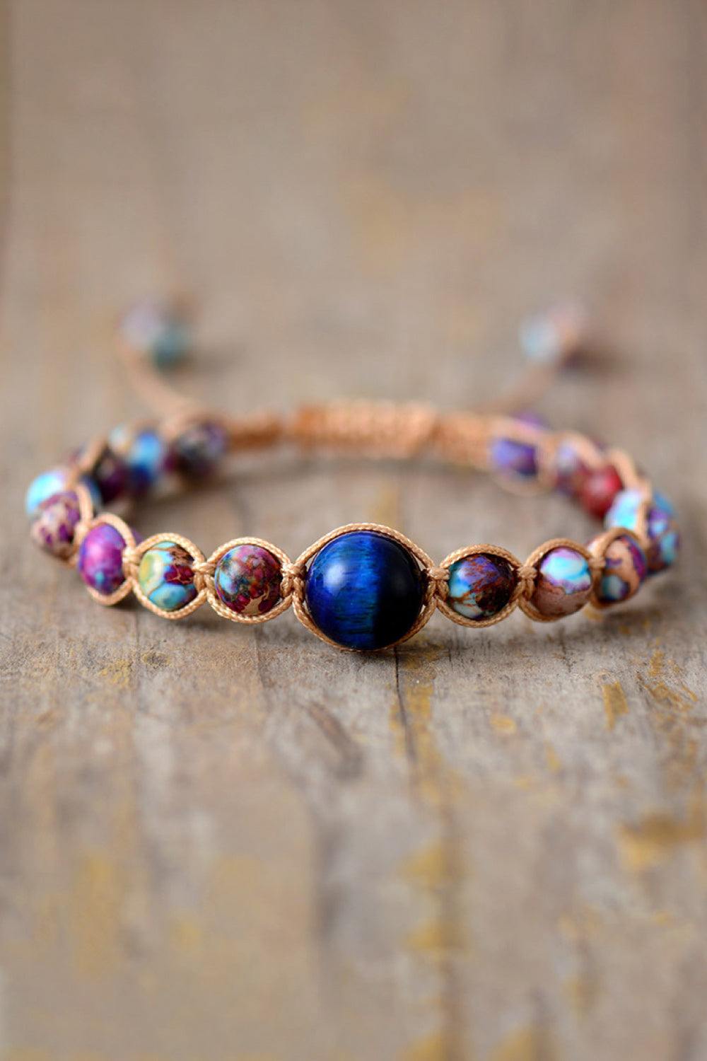 Imperial Jasper & Natural Stone Beaded Bracelet - Trendsi