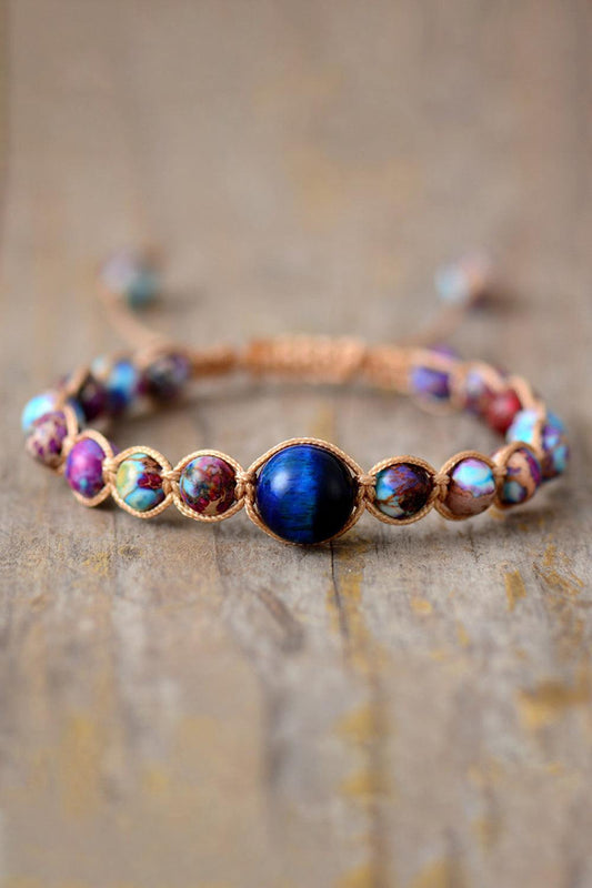 Imperial Jasper & Natural Stone Beaded Bracelet - Trendsi