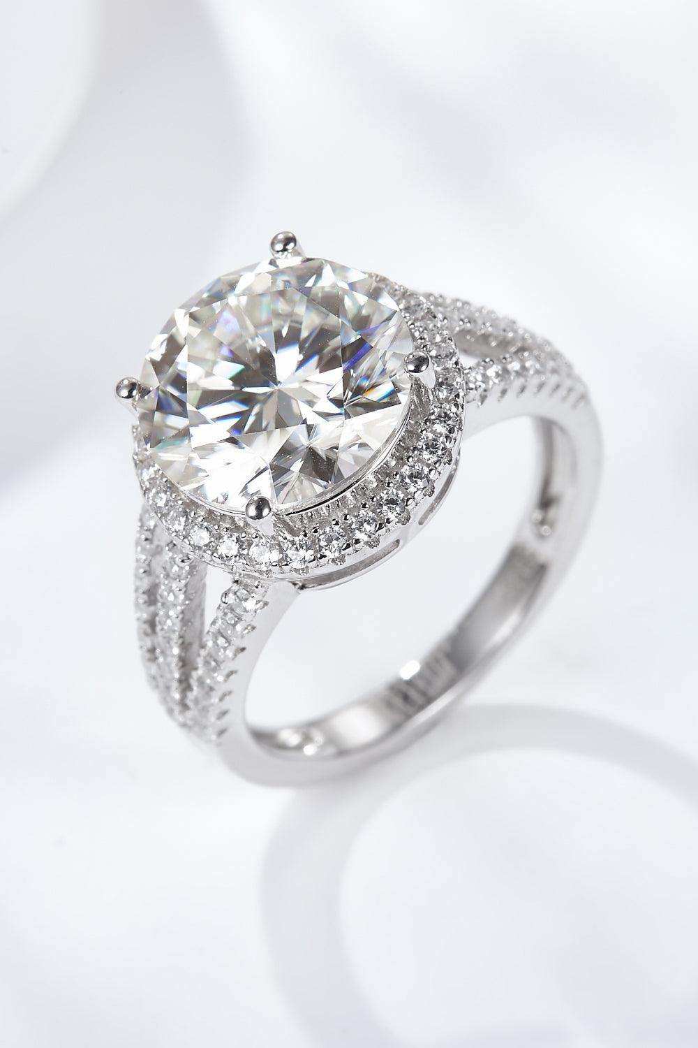 5 Carat Moissanite Split Shank Ring - Trendsi - Flyclothing LLC