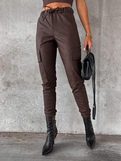 Drawstring Pants with Pockets - Trendsi - Flyclothing LLC