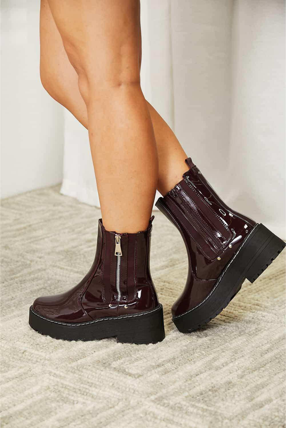Forever Link Side Zip Platform Boots - Trendsi - Flyclothing LLC