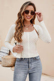 Scoop Neck Long Sleeve Knit Top - Trendsi - Flyclothing LLC