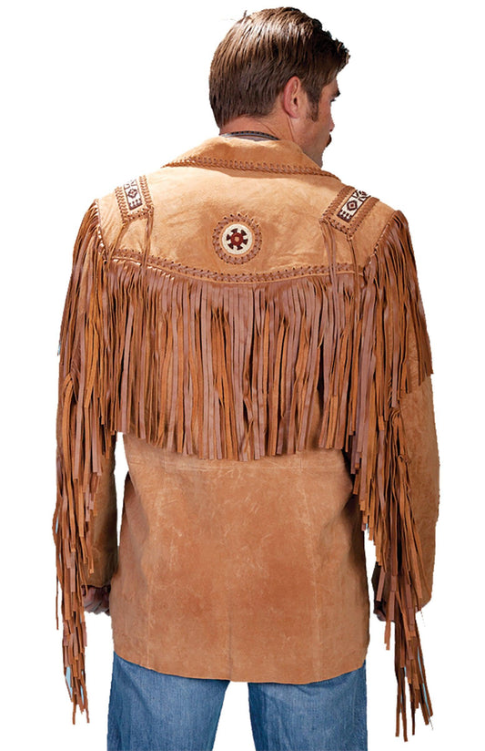 Scully BOURBON BOAR SUEDE HAND LACED BEAD TRIM COAT - Scully Leather