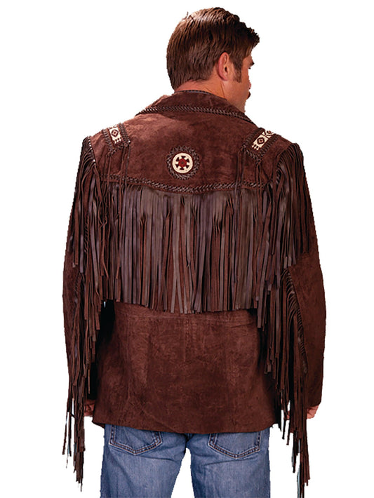 Scully EXPRESSO BOAR SUEDE HAND LACED BEAD TRIM COAT - Flyclothing LLC