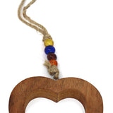 Handcrafted Wood Heart Chime with Recycled Iron Bell - Asha Handicrafts