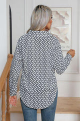Printed Buttoned Long Sleeve Shirt - Trendsi