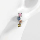 925 Sterling Silver Inlaid Zircon Earrings - Trendsi - Flyclothing LLC
