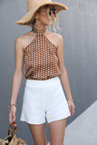 Polka Dot Grecian Neck Tank - Trendsi - Flyclothing LLC