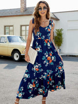 Floral Tie-Shoulder Sleeveless Dress - Trendsi - Flyclothing LLC