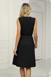 Contrast V-Neck Sleeveless Dress - Trendsi - Flyclothing LLC