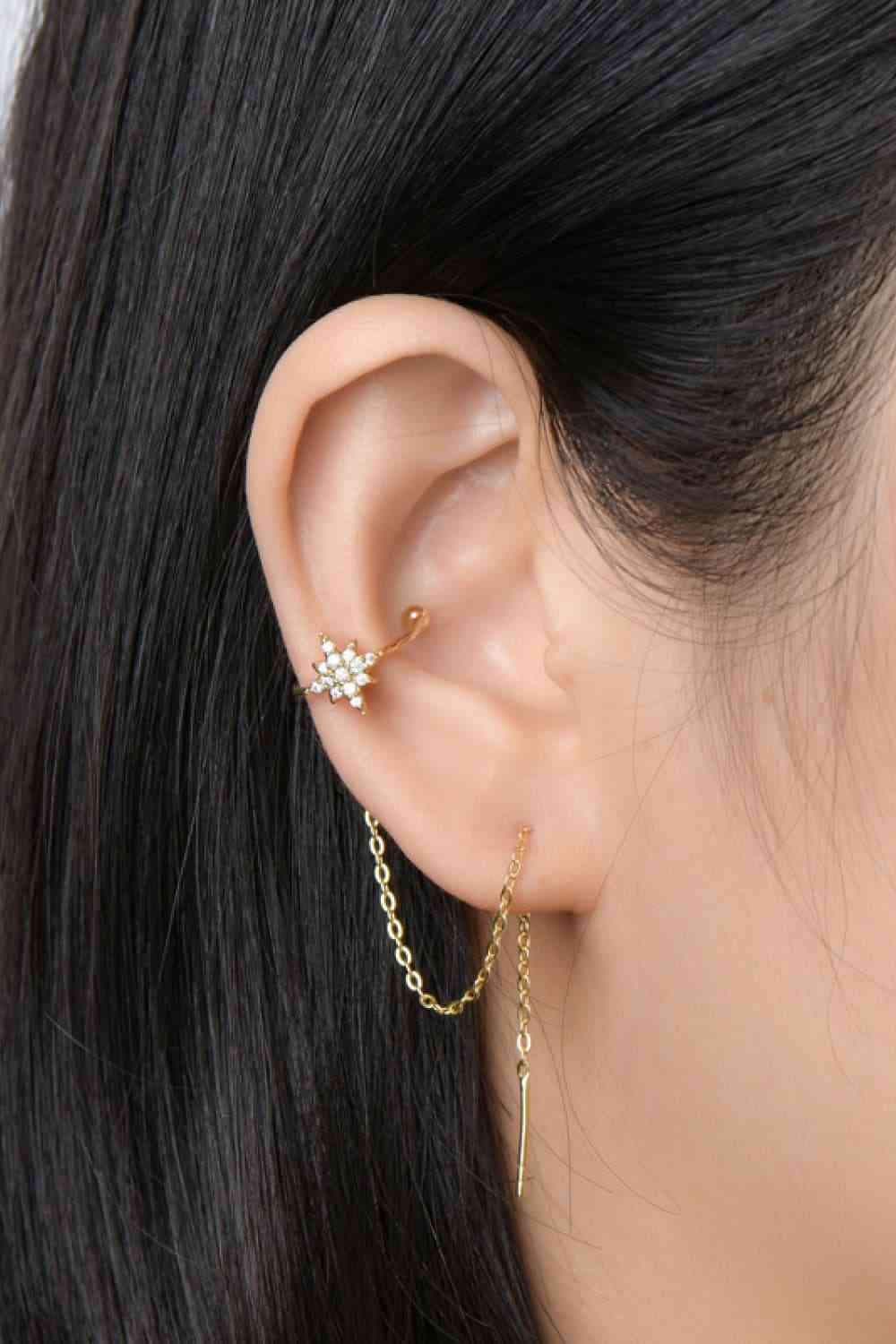 Moissanite 925 Sterling Silver Threader Earrings - Trendsi - Flyclothing LLC