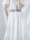 Geometric Buckle Elastic Wide Belt - Trendsi - Flyclothing LLC