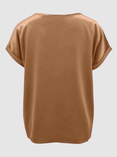 Round Neck Short Sleeve T-Shirt - Trendsi