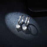 1 Carat Moissanite 925 Sterling Silver Heart Earrings - Trendsi