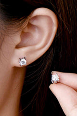 Moissanite 925 Sterling Silver Stud Earrings - Trendsi - Flyclothing LLC