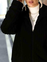 Zip-Up Collared Ribbed Jacket - Trendsi - Flyclothing LLC