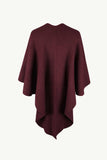 Surplice Neck Pom-Pom Trim Poncho - Trendsi - Flyclothing LLC
