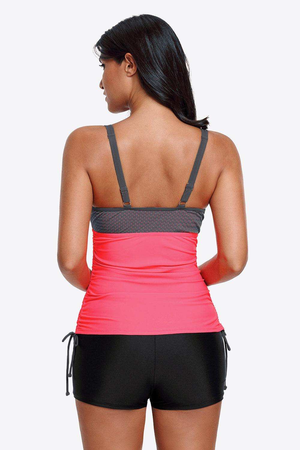 Contrast Sweetheart Neck Swim Cami - Trendsi - Flyclothing LLC