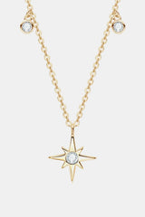 Moissanite North Star Pendant 925 Sterling Silver Necklace - Trendsi - Flyclothing LLC