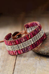 Handmade Triple Layer Natural Stone Bracelet - Trendsi