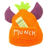 Hand Felted Orange Tooth Monster with Many Eyes - Global Groove - Global Groove